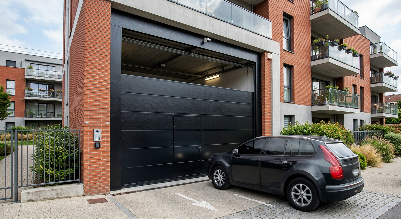 Porte basculante parking