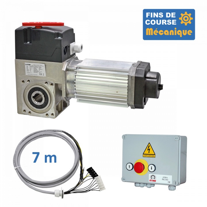 SAT 530E 24TRS+7M+PIC 303-Op&eacute;rateur de porte sectionnelle max:530kgs, triphas&eacute;, secours par d&eacute;brayage rapide, fins de course m&eacute;canique avec c&acirc;ble 7m et coffret PIC303